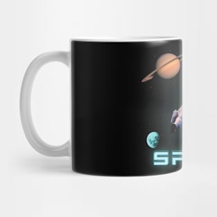 space man having fun. sci fi Mug